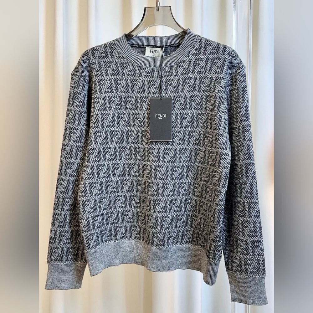 Fendi Grey FF jacquard Sweater